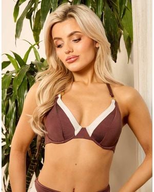 Wolf & Whistle X Isabella Whittingham Underwire Bikini Top With Contrast Trim - Green