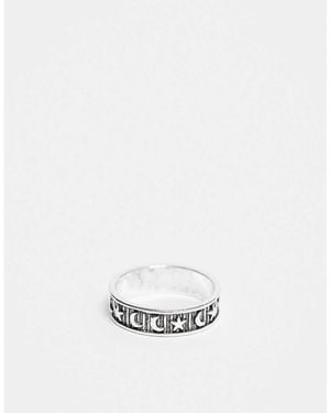 FADED FUTURE Moon And Star Band Ring - White