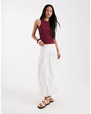 ASOS Dropped Waist Bubble Maxi Skirt - White