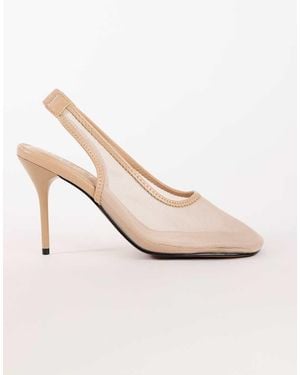 TOPSHOP Arrow Slingback Mesh Schoen Met Hak - Wit