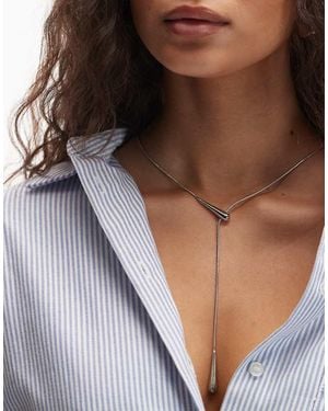 ASOS Collar Largo De Estilo Reata Con Colgante De Lágrima De - Marrón