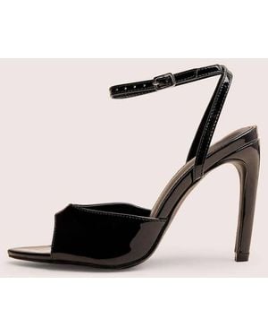 Public Desire Caught On Peep Toe Curved High Heel - Pink