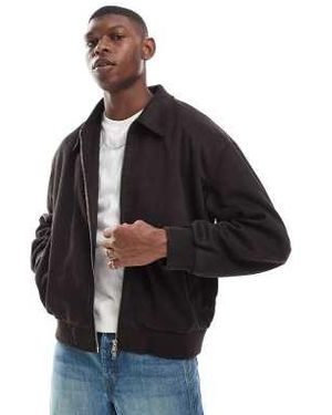 ASOS – kastige harrington-jacke - Schwarz