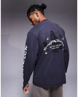 Good For Nothing – langärmliges oversize-shirt - Blau