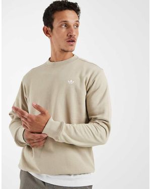 adidas Originals Trefoil Essentials Crew French Terry Sweatshirt - Natural