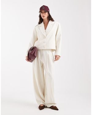ASOS Tailored Low Rise Slouchy Balloon Trousers - Natural