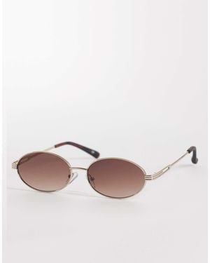 ASOS Metal Oval Sunglasses - Brown