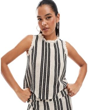 Object Open Knit Sleeveless Top Co-ord - White