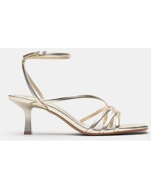 Pull&Bear Strappy Heeled Sandals - White