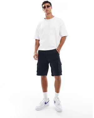 Threadbare Cotton Twill Longline Cargo Shorts - Blue