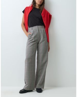 Abercrombie & Fitch Sloane High Rise Wide Leg Trousers - Grey