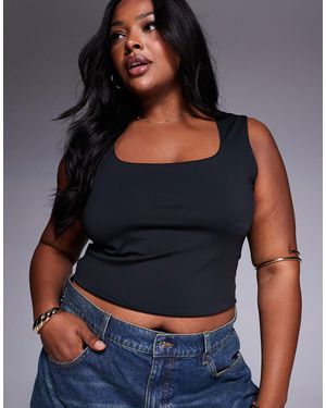 ASOS Asos design curve - débardeur sculptant à larges bretelles - Bleu