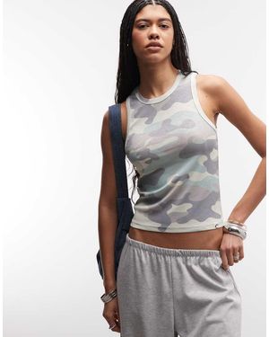 Collusion Camiseta Sin Mangas Transparente Con Estampado De Camuflaje De - Gris