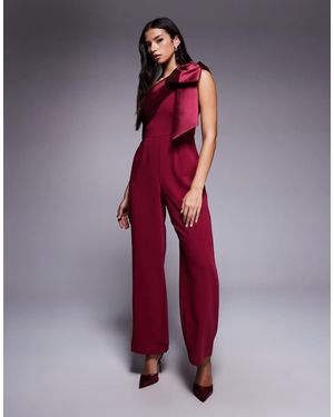 Forever New Mono Largo Asimétrico Con Lazo De -Morado - Rojo