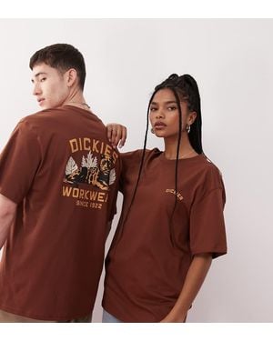 Dickies Panther Graphic Back Print T-shirt - Brown