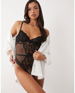ASOS Lola - body à armatures en dentelle - Noir