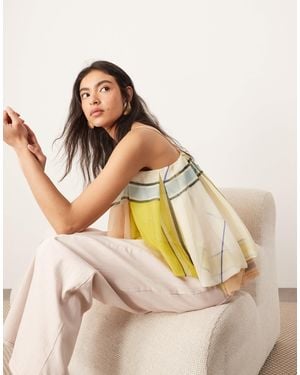 ARRANGE Strappy Puff Volume Top - Natural