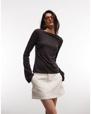 Monki Cotton Cargo Mini Skirt With Pockets - White