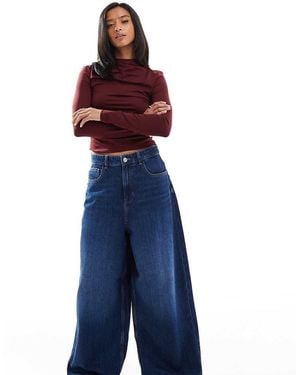 Only Petite Paulina High Waist Baggy Jeans - Blue
