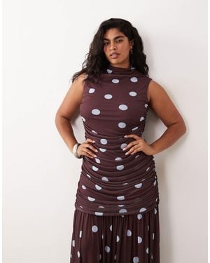 asos brown polka dot dress ASOS Design - Knit Maxi Dress - Women - Polyester/Cotton - XS