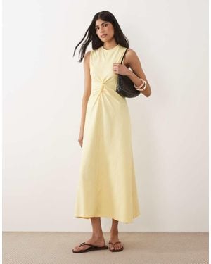 ASOS Sleeveless Maxi Dress With Knot Detail - Natural