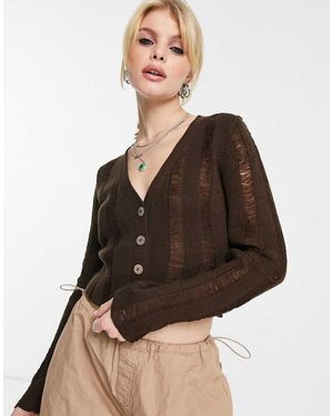 Annorlunda Laddered Fine Gauge Cardigan - Black