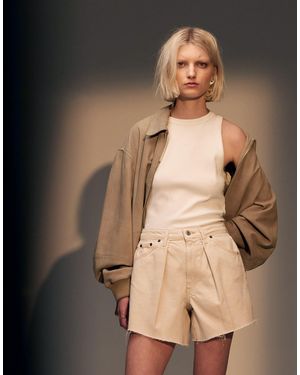 TOPSHOP Short en jean plissé - Neutre