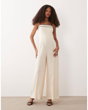 Mango – riemchen-jumpsuit - Natur