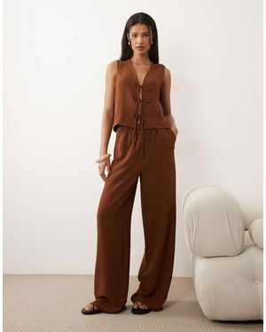 Vila – strukturierte hose - Braun