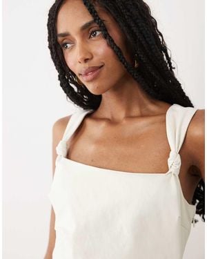 Pretty Lavish Maja Bengaline Knot Strap Square Neck Maxi Dress - Natural