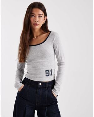 Cotton On 91 Graphic Off Shoulder Top - White