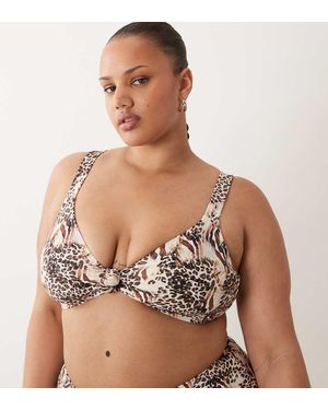 South Beach Knot Front Bikini Top - Brown
