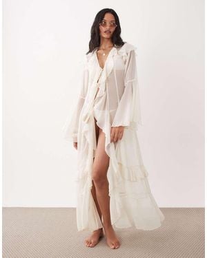 Miss Selfridge Beach Maxi Cover Up - Natural