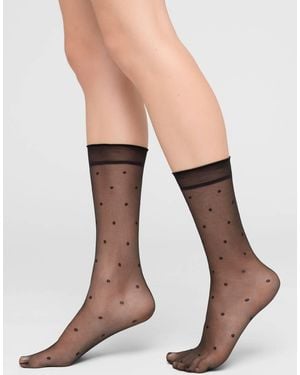 Calzedonia Sheer Polka Dot Socks Without Elastic - Natural