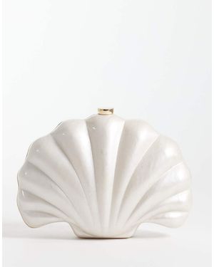ASOS Bolso De Hombro Blanco Perlado Con Diseño De Concha De