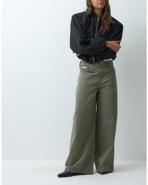 Calvin Klein Vaqueros De Algodón De Pernera Ancha En-Verde