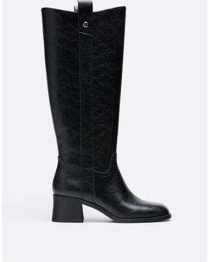 Stradivarius Equestrian Block Heel Boots - Black