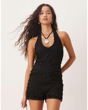 ASOS Co-ord Ruffle Hot Pant Shorts - Black