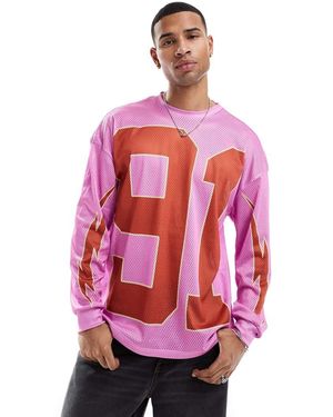 Criminal Damage 91 Mesh Varsity Top - Pink