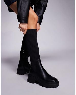 SIMMI Simmi London Wide Fit Sock Knee-high Boots - Black