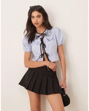Sister Jane Bell Tie Front Top - Black