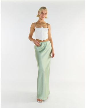 Glamorous Bias Cut Maxi Skirt - Green