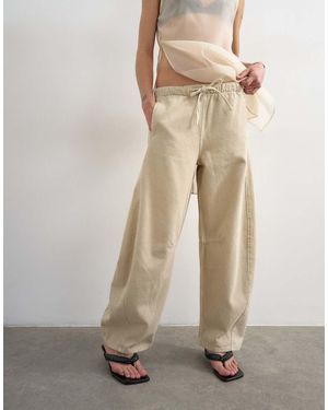 TOPSHOP Pull On Barrel Jean - Natural