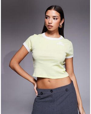 HUGO Logo Baby Ringer T-Shirt - Yellow