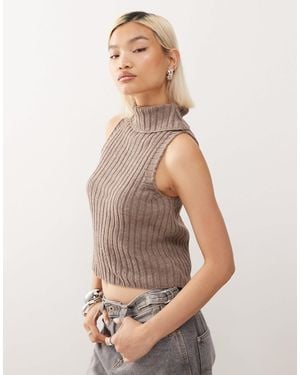 Collusion Ribbed Roll Neck - Natural