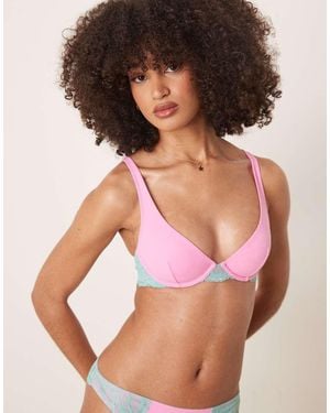 Dora Larsen Summer Lace And Microfibre Underwire Bra - Multicolour