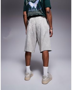 Bershka Washed Short - Gray