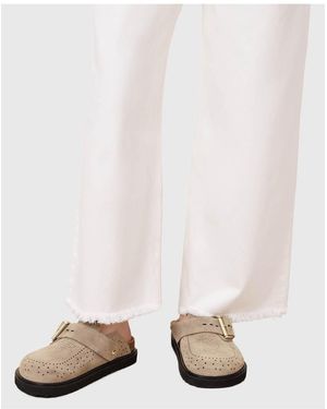 AllSaints Skye Western Suede Mules - Natural