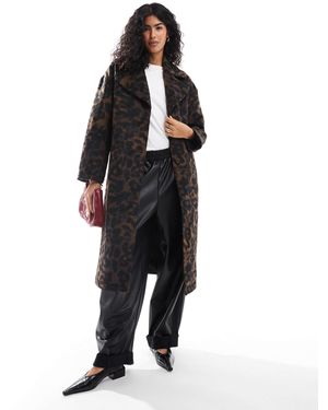 Wednesday's Girl Leopard Print Cocoon Coat - Black