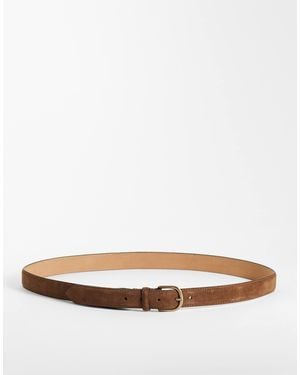 Mango 100% Suede Belt - White